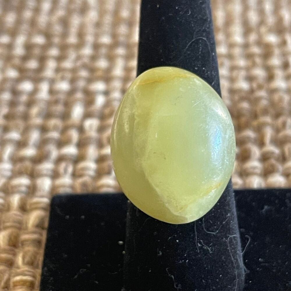 Vintage large stone handmade ring adj band